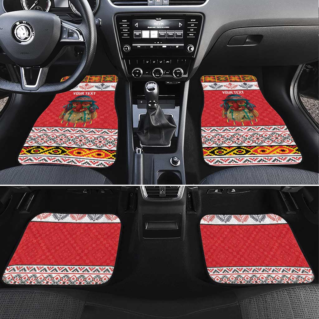 Personalized Romania Christmas Car Mats Romanian Folk Mask - Wonder Print Shop