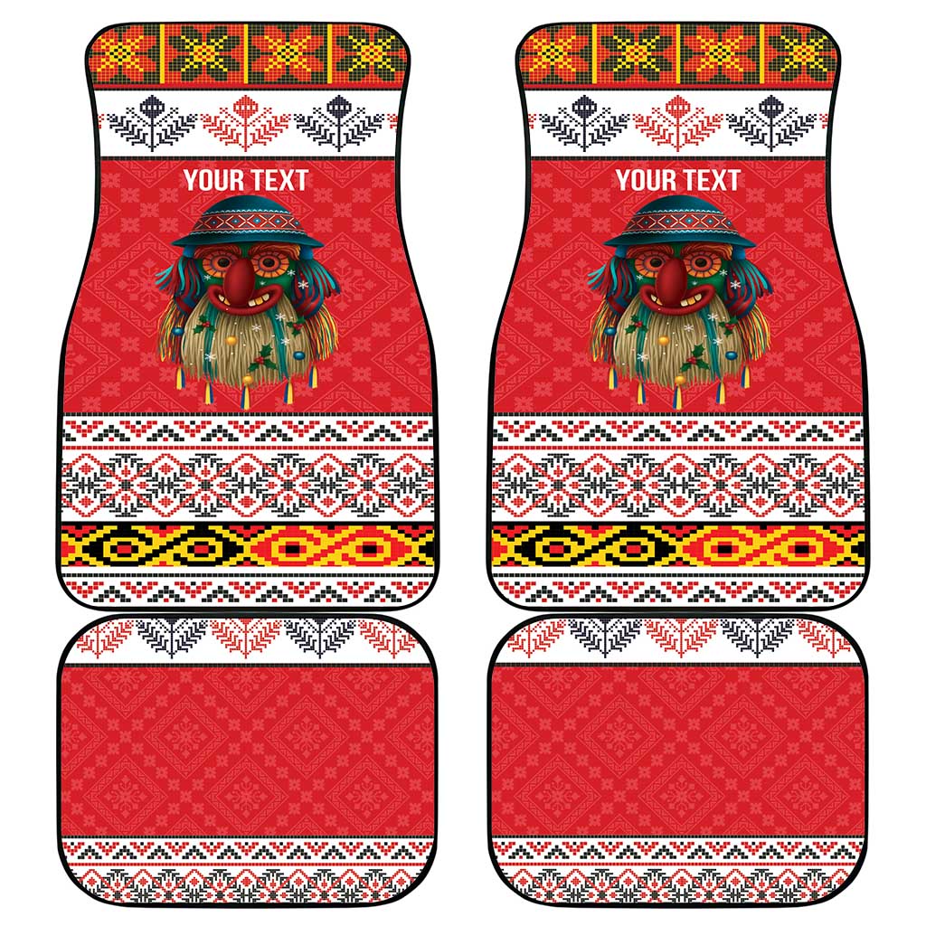 Personalized Romania Christmas Car Mats Romanian Folk Mask - Wonder Print Shop