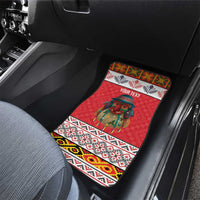 Personalized Romania Christmas Car Mats Romanian Folk Mask - Wonder Print Shop