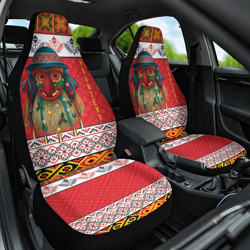 Personalized Romania Christmas Car Seat Cover Romanian Folk Mask - Wonder Print Shop