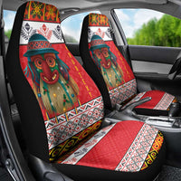 Personalized Romania Christmas Car Seat Cover Romanian Folk Mask - Wonder Print Shop