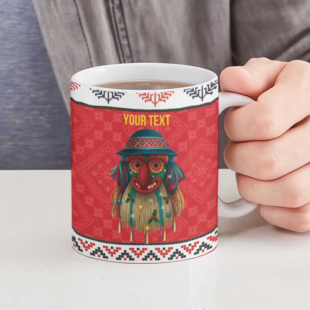 Personalized Romania Christmas Ceramic Mug Romanian Folk Mask - Wonder Print Shop