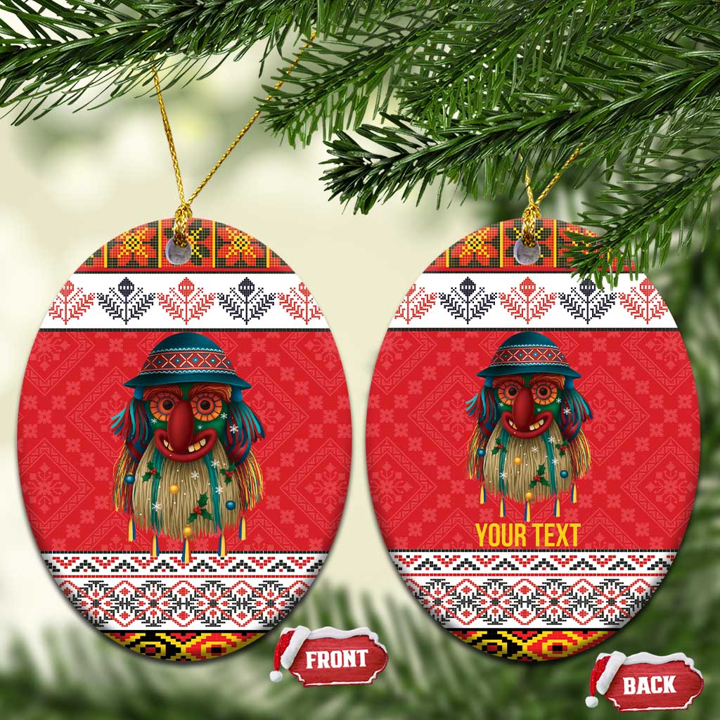 Personalized Romania Christmas Ceramic Ornament Romanian Folk Mask - Wonder Print Shop