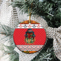 Personalized Romania Christmas Ceramic Ornament Romanian Folk Mask - Wonder Print Shop