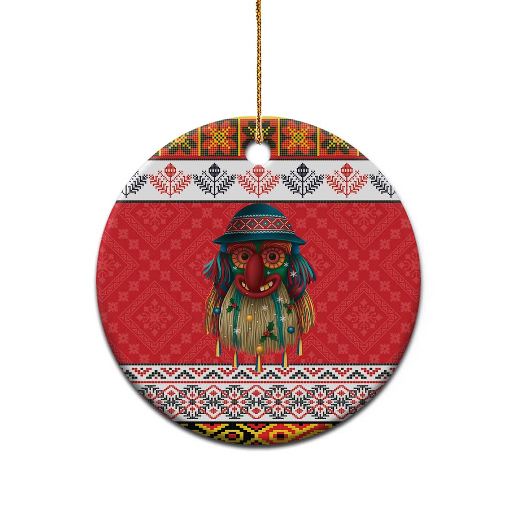 Personalized Romania Christmas Ceramic Ornament Romanian Folk Mask - Wonder Print Shop