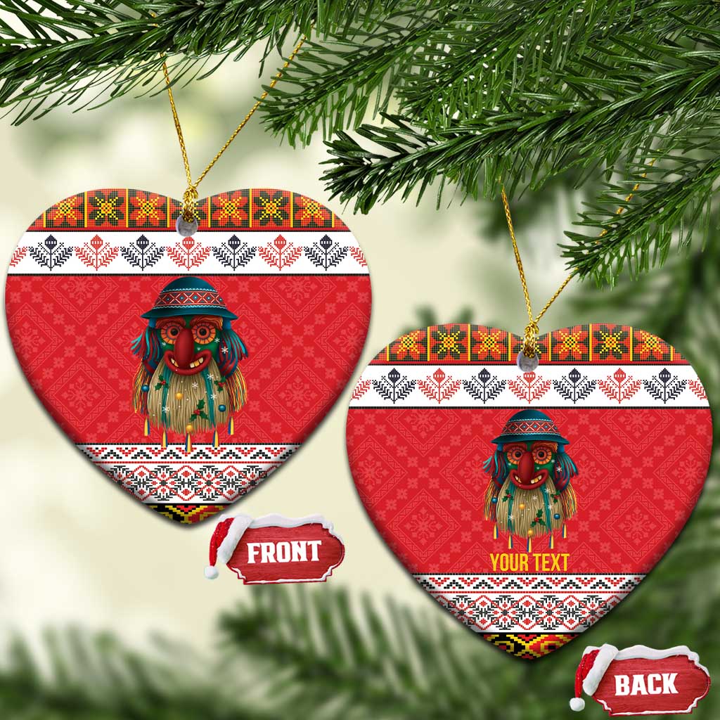 Personalized Romania Christmas Ceramic Ornament Romanian Folk Mask - Wonder Print Shop