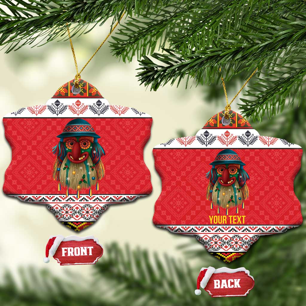 Personalized Romania Christmas Ceramic Ornament Romanian Folk Mask - Wonder Print Shop