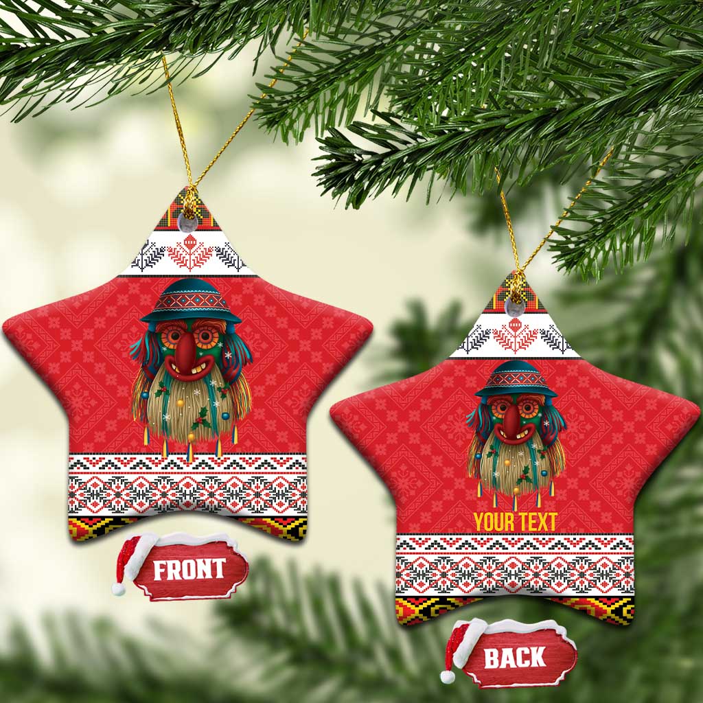 Personalized Romania Christmas Ceramic Ornament Romanian Folk Mask - Wonder Print Shop
