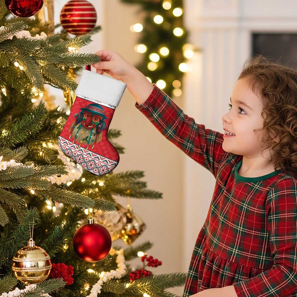 Personalized Romania Christmas Christmas Stocking Romanian Folk Mask - Wonder Print Shop