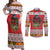 Personalized Romania Christmas Couples Matching Off Shoulder Maxi Dress and Long Sleeve Button Shirt Romanian Folk Mask - Wonder Print Shop