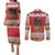 Personalized Romania Christmas Couples Matching Puletasi and Long Sleeve Button Shirt Romanian Folk Mask - Wonder Print Shop