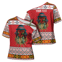 Personalized Romania Christmas Cross Shoulder Shirt Romanian Folk Mask - Wonder Print Shop
