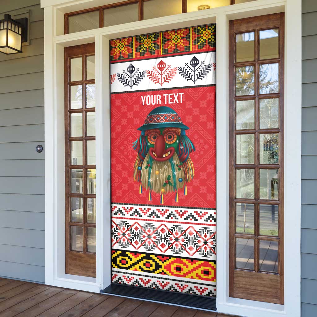 Personalized Romania Christmas Door Cover Romanian Folk Mask - Wonder Print Shop