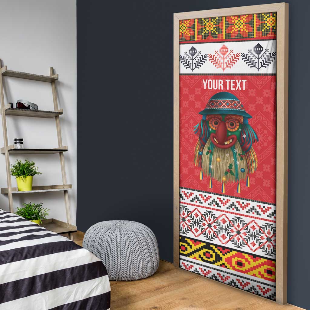 Personalized Romania Christmas Door Cover Romanian Folk Mask - Wonder Print Shop