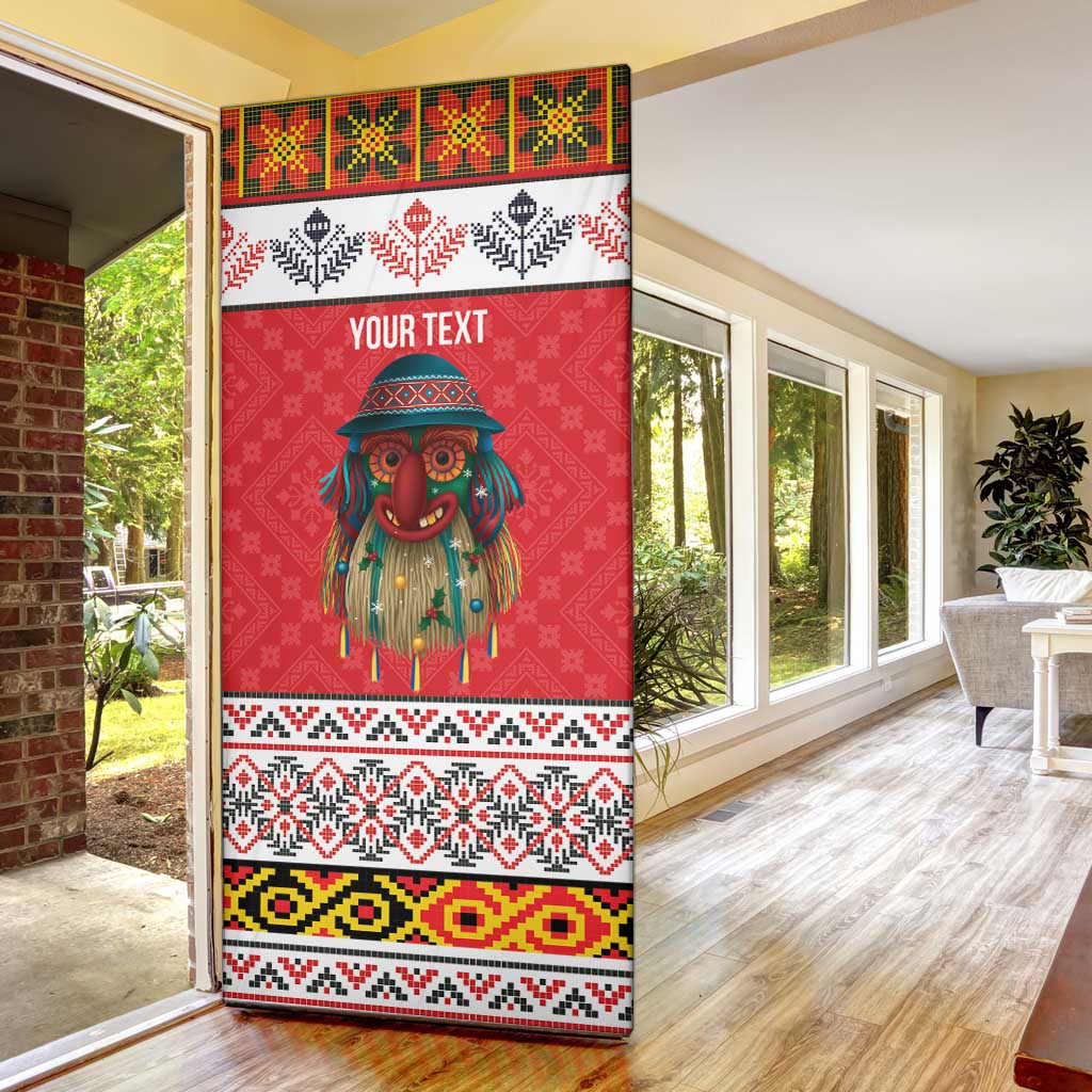 Personalized Romania Christmas Door Cover Romanian Folk Mask - Wonder Print Shop