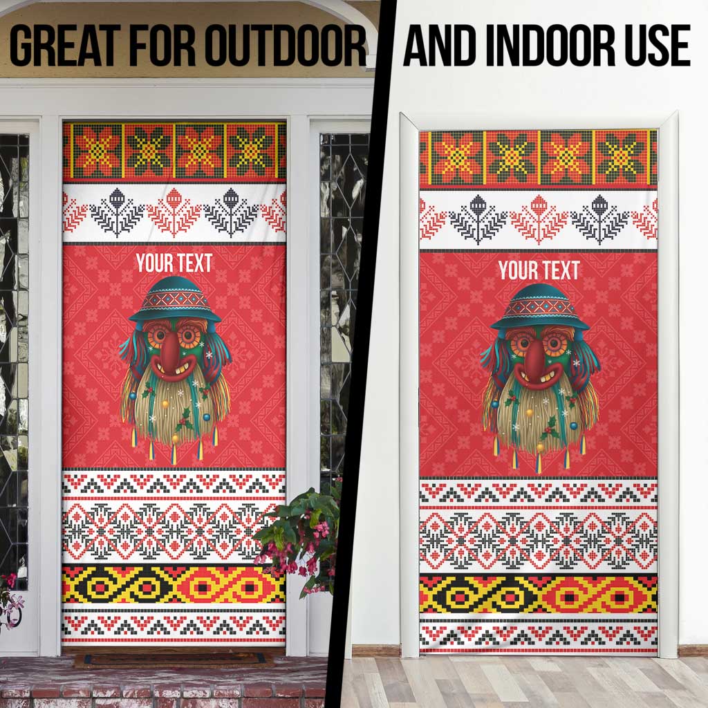 Personalized Romania Christmas Door Cover Romanian Folk Mask - Wonder Print Shop