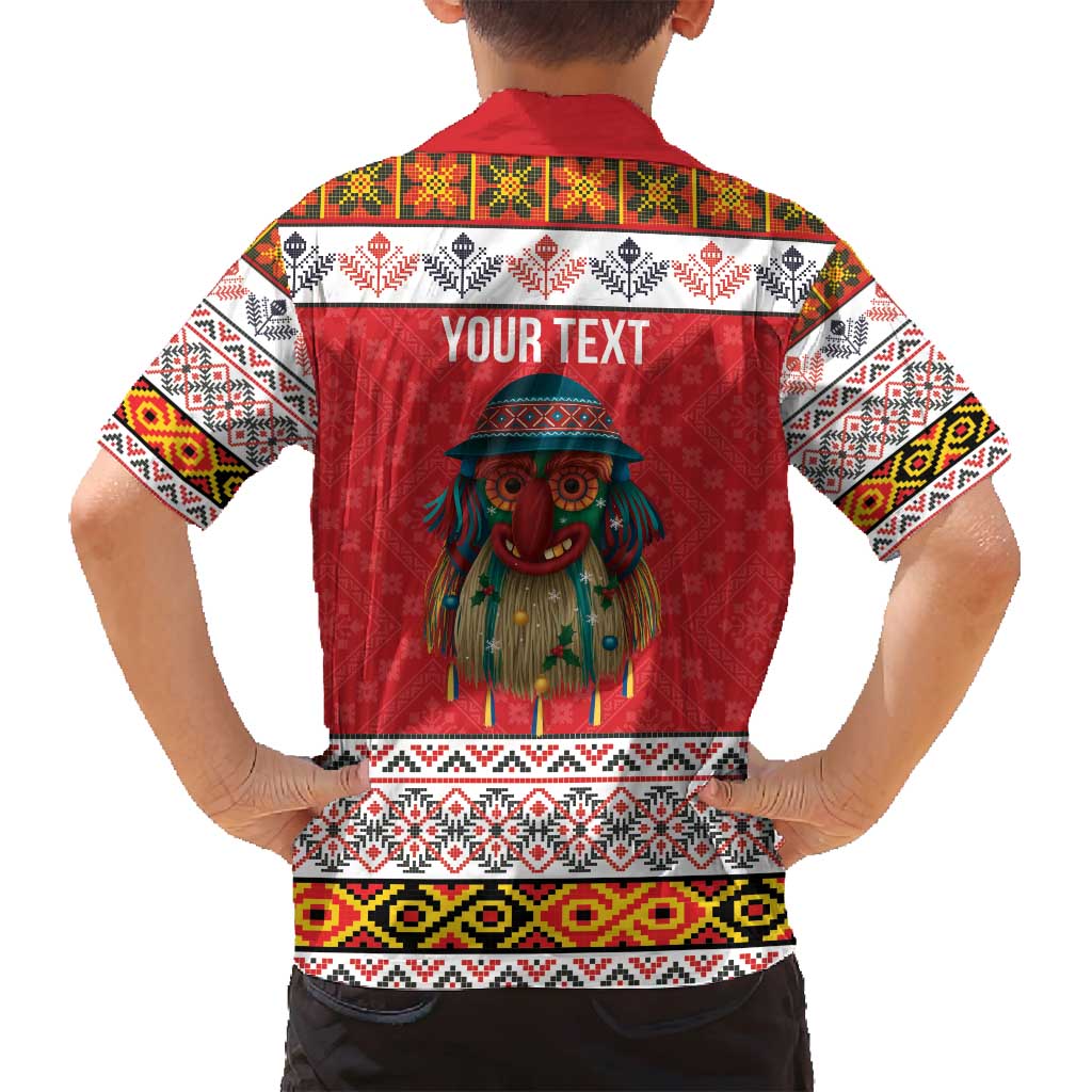 Personalized Romania Christmas Family Matching Long Sleeve Bodycon Dress and Hawaiian Shirt Romanian Folk Mask - Wonder Print Shop