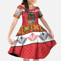 Personalized Romania Christmas Family Matching Long Sleeve Bodycon Dress and Hawaiian Shirt Romanian Folk Mask - Wonder Print Shop