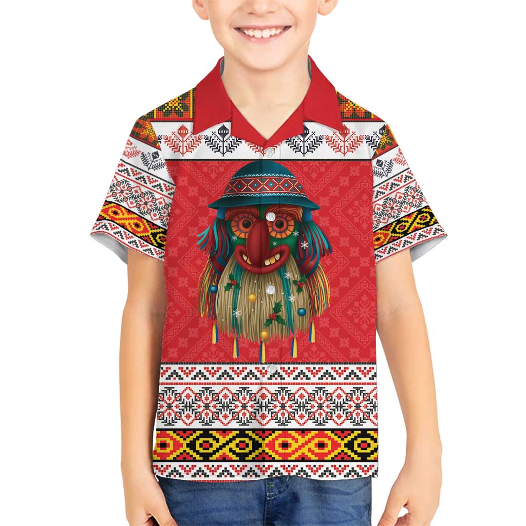 Personalized Romania Christmas Family Matching Long Sleeve Bodycon Dress and Hawaiian Shirt Romanian Folk Mask - Wonder Print Shop