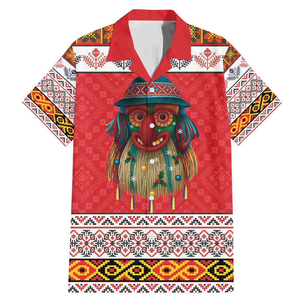 Personalized Romania Christmas Family Matching Mermaid Dress and Hawaiian Shirt Romanian Folk Mask - Wonder Print Shop