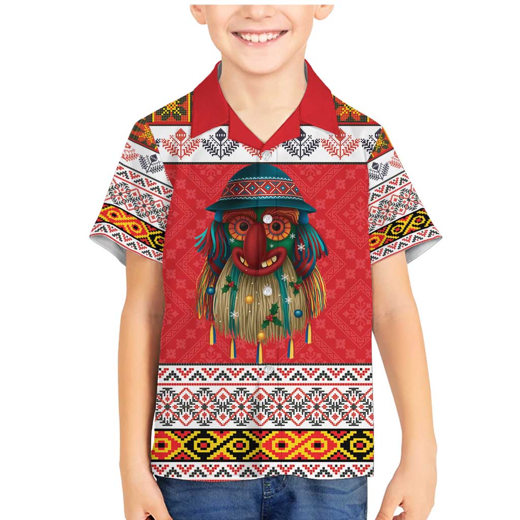 Personalized Romania Christmas Family Matching Mermaid Dress and Hawaiian Shirt Romanian Folk Mask - Wonder Print Shop
