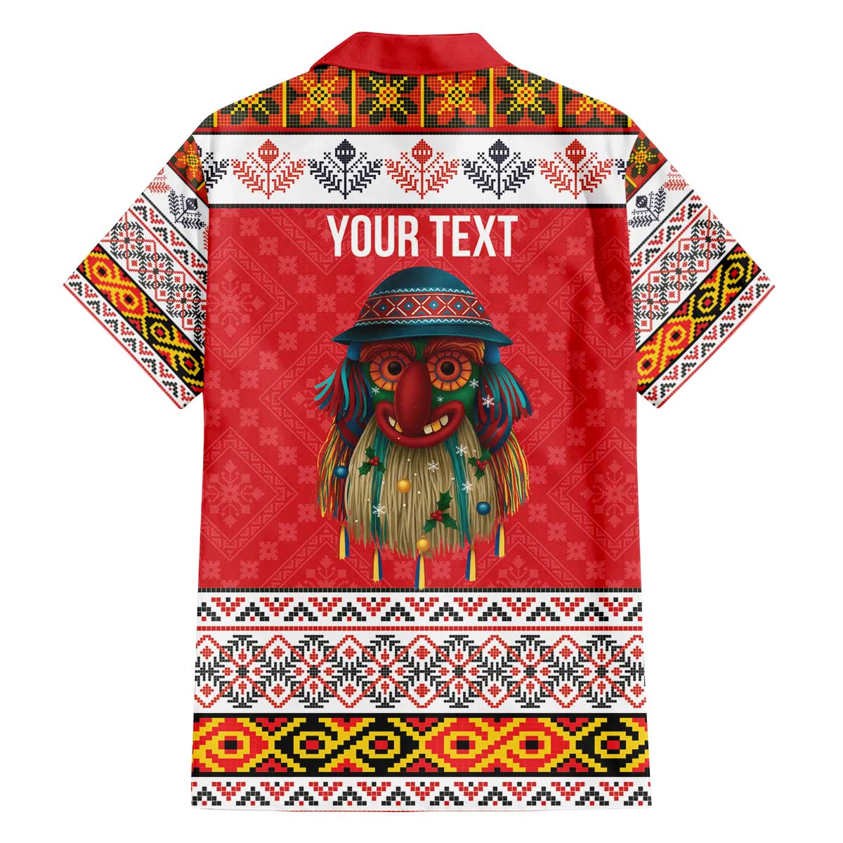 Personalized Romania Christmas Family Matching Off The Shoulder Long Sleeve Dress and Hawaiian Shirt Romanian Folk Mask - Wonder Print Shop