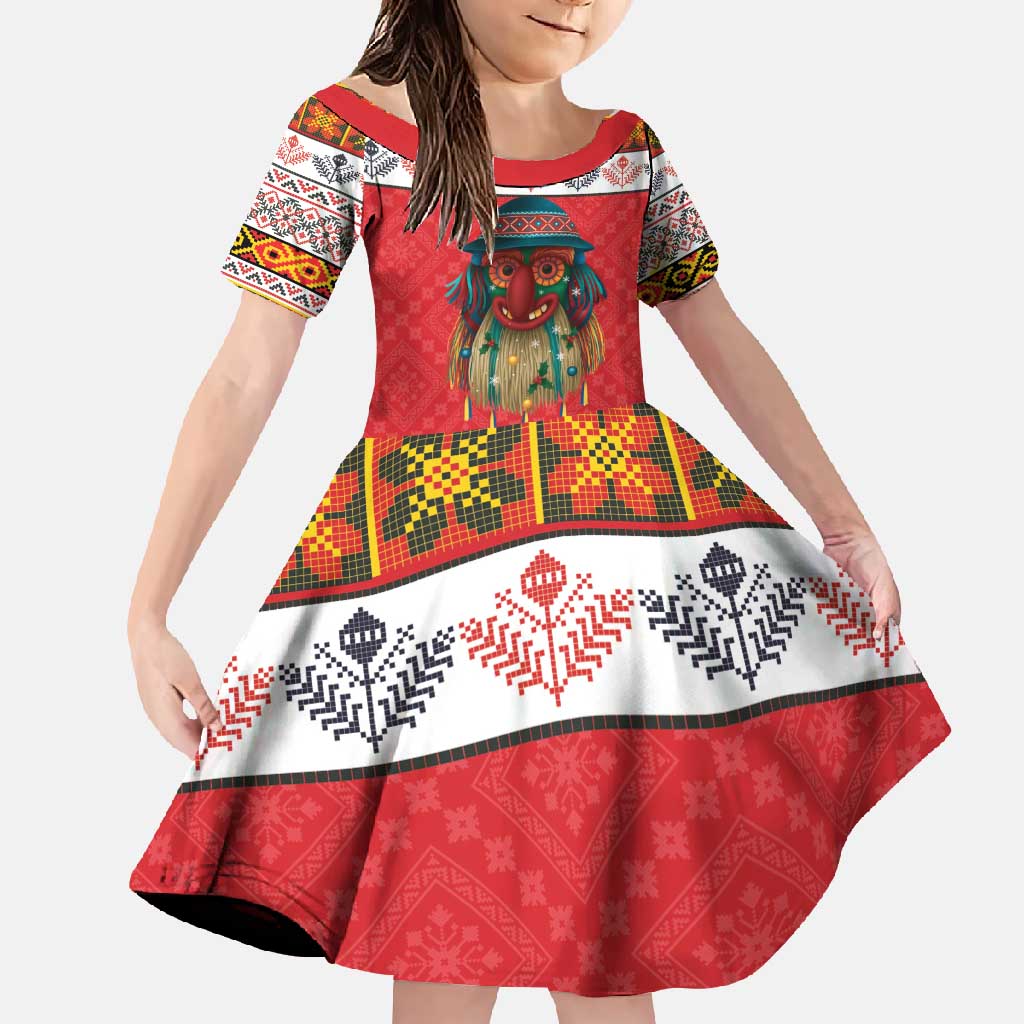 Personalized Romania Christmas Family Matching Off Shoulder Maxi Dress and Hawaiian Shirt Romanian Folk Mask - Wonder Print Shop