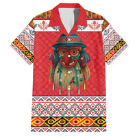 Personalized Romania Christmas Family Matching Off Shoulder Maxi Dress and Hawaiian Shirt Romanian Folk Mask - Wonder Print Shop