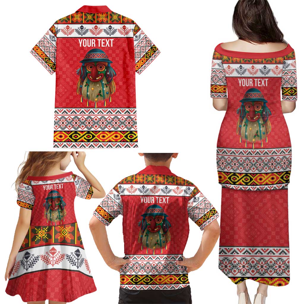 Personalized Romania Christmas Family Matching Puletasi and Hawaiian Shirt Romanian Folk Mask - Wonder Print Shop