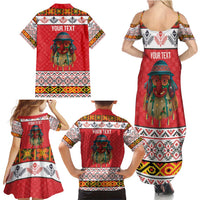 Personalized Romania Christmas Family Matching Summer Maxi Dress and Hawaiian Shirt Romanian Folk Mask - Wonder Print Shop