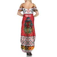 Personalized Romania Christmas Family Matching Summer Maxi Dress and Hawaiian Shirt Romanian Folk Mask - Wonder Print Shop