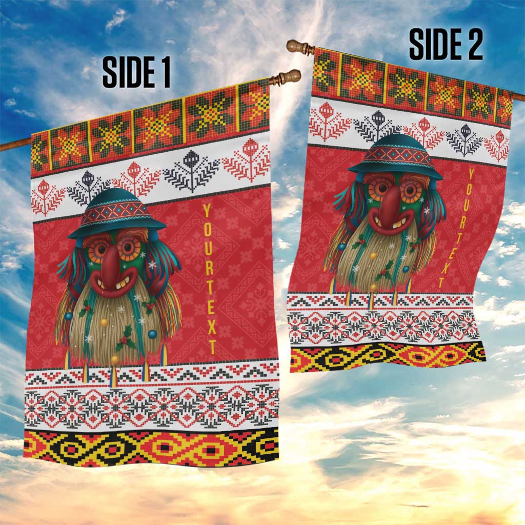 Personalized Romania Christmas Garden Flag Romanian Folk Mask - Wonder Print Shop