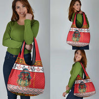 Personalized Romania Christmas Grocery Bag Romanian Folk Mask - Wonder Print Shop