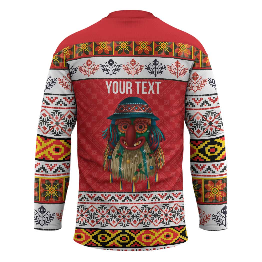 Personalized Romania Christmas Hockey Jersey Romanian Folk Mask - Wonder Print Shop