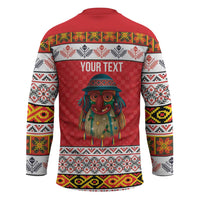 Personalized Romania Christmas Hockey Jersey Romanian Folk Mask - Wonder Print Shop