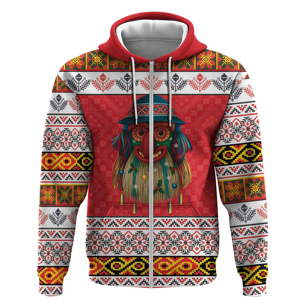 Personalized Romania Christmas Hoodie Romanian Folk Mask - Wonder Print Shop