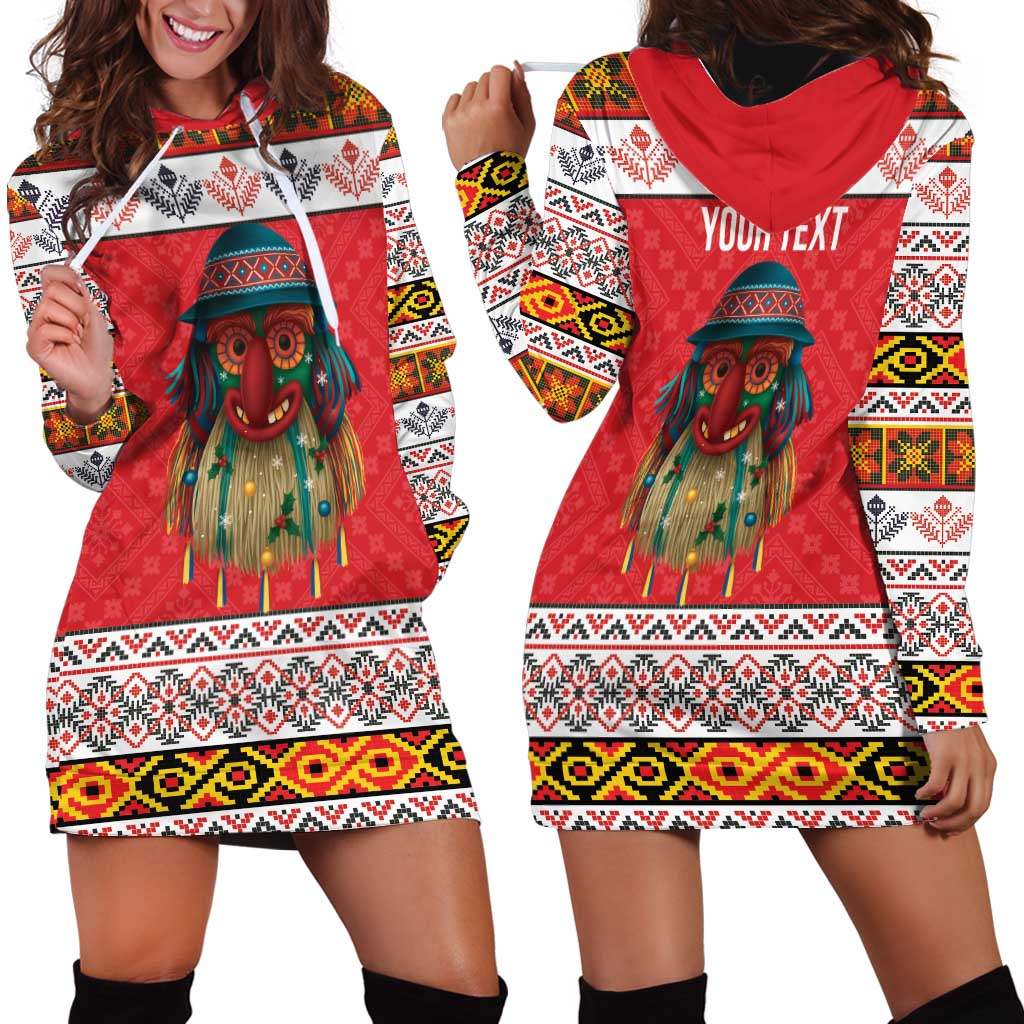Personalized Romania Christmas Hoodie Dress Romanian Folk Mask - Wonder Print Shop