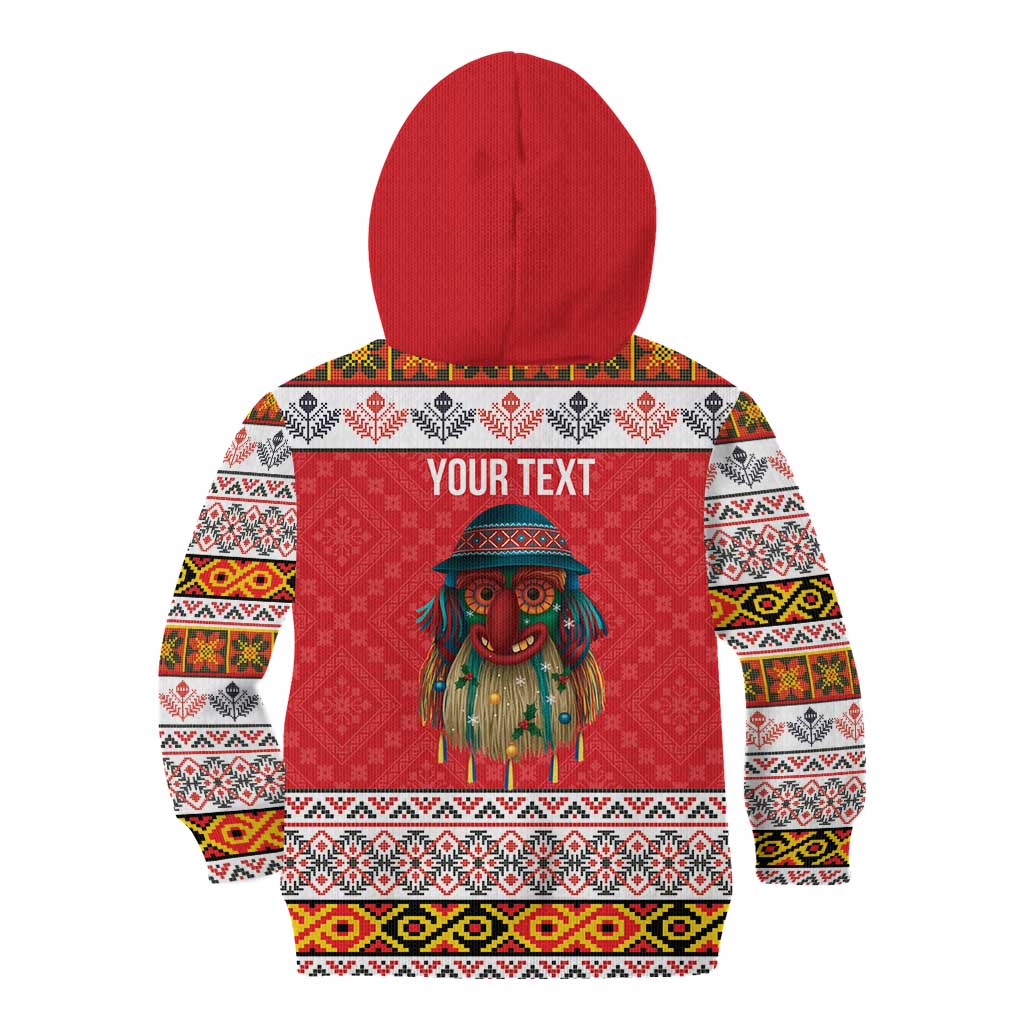 Personalized Romania Christmas Kid Hoodie Romanian Folk Mask - Wonder Print Shop