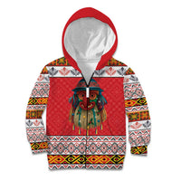 Personalized Romania Christmas Kid Hoodie Romanian Folk Mask - Wonder Print Shop