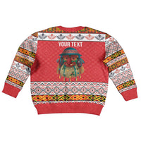 Personalized Romania Christmas Kid Ugly Christmas Sweater Romanian Folk Mask - Wonder Print Shop