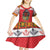 Personalized Romania Christmas Kid Short Sleeve Dress Romanian Folk Mask - Wonder Print Shop