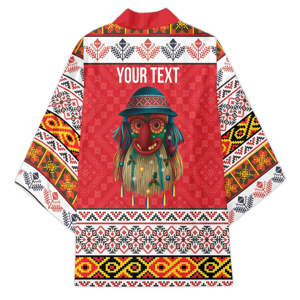 Personalized Romania Christmas Kimono Romanian Folk Mask - Wonder Print Shop