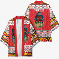 Personalized Romania Christmas Kimono Romanian Folk Mask - Wonder Print Shop