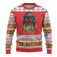 Personalized Romania Christmas Ugly Christmas Sweater Romanian Folk Mask - Wonder Print Shop