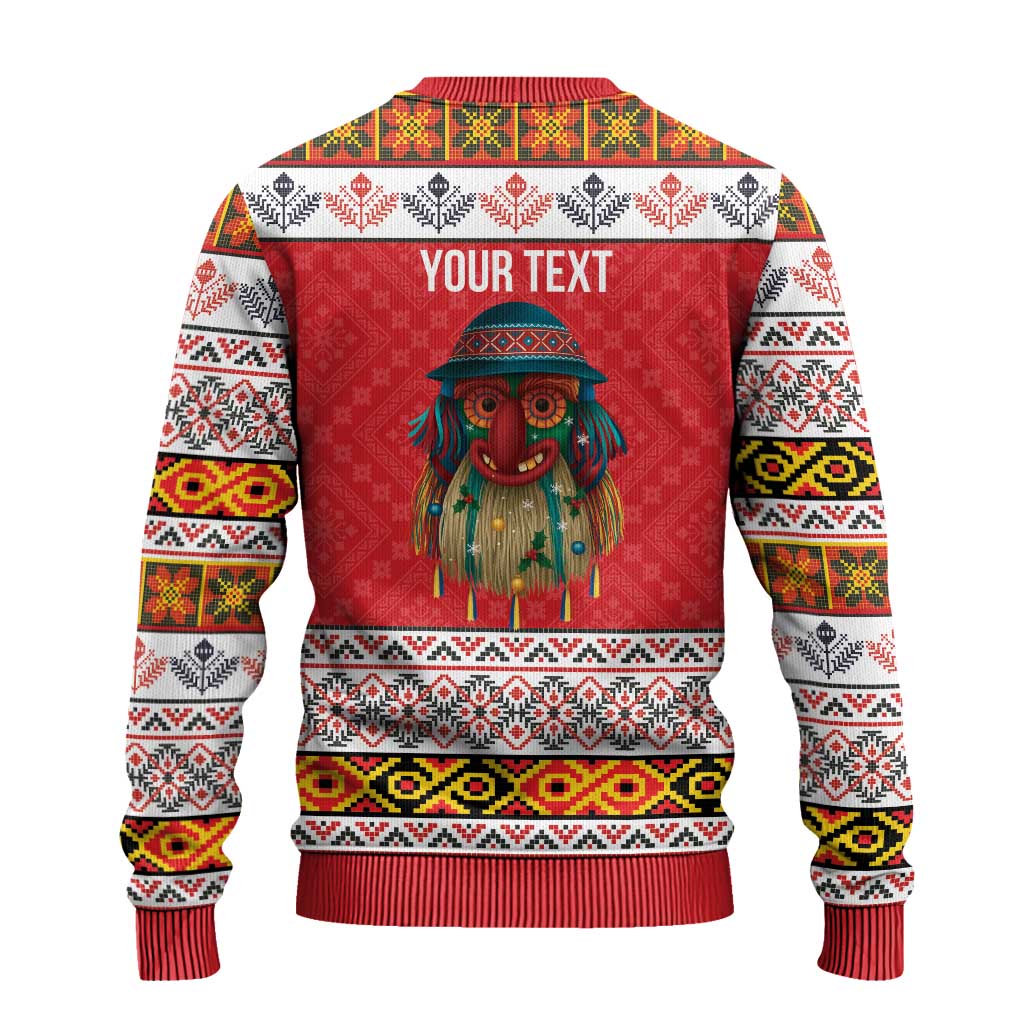Personalized Romania Christmas Ugly Christmas Sweater Romanian Folk Mask - Wonder Print Shop