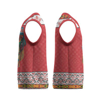 Personalized Romania Christmas Knitted V-Neck Vest Romanian Folk Mask - Wonder Print Shop