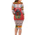 Personalized Romania Christmas Long Sleeve Bodycon Dress Romanian Folk Mask - Wonder Print Shop