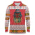 Personalized Romania Christmas Long Sleeve Polo Shirt Romanian Folk Mask - Wonder Print Shop