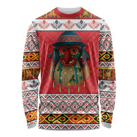 Personalized Romania Christmas Long Sleeve Shirt Romanian Folk Mask - Wonder Print Shop