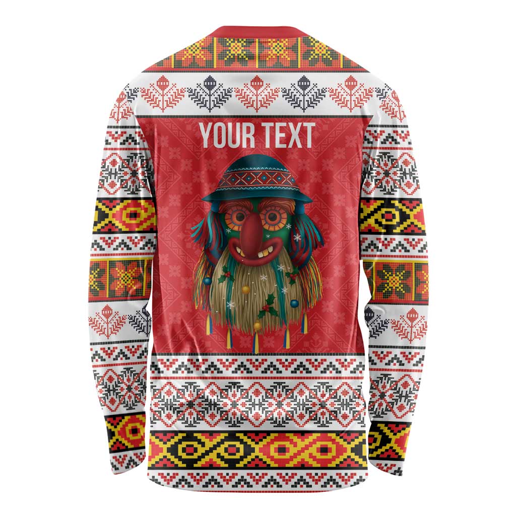 Personalized Romania Christmas Long Sleeve Shirt Romanian Folk Mask - Wonder Print Shop
